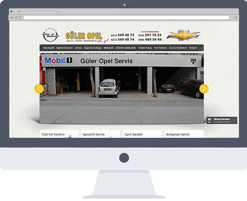 Güler Opel Web Tasarımı